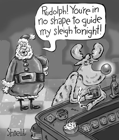 Drunken Rudolph the Red Nosed Reindeer.