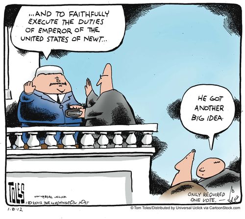'...And to faithfully execute the duties of Emperor of the United States of Newt...'
