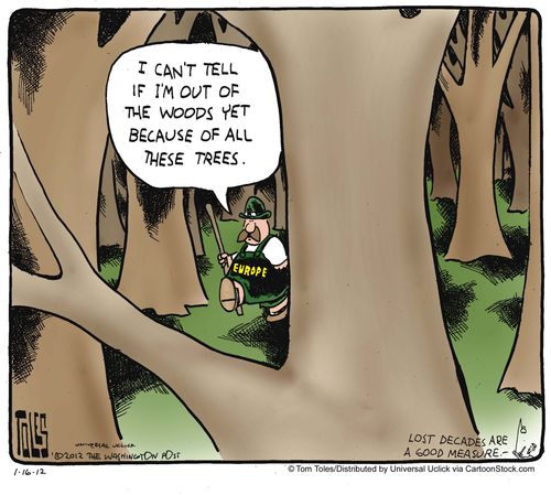 'I can't tell if I'm out of the woods yet because of all these trees.'