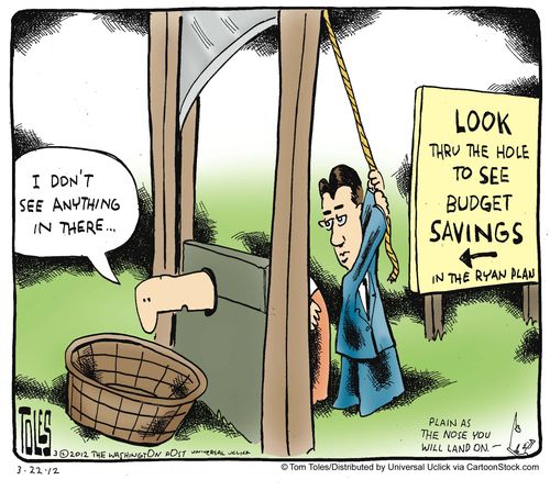 Look thru the hole to see budget savings: 'I don't see anything in there...'