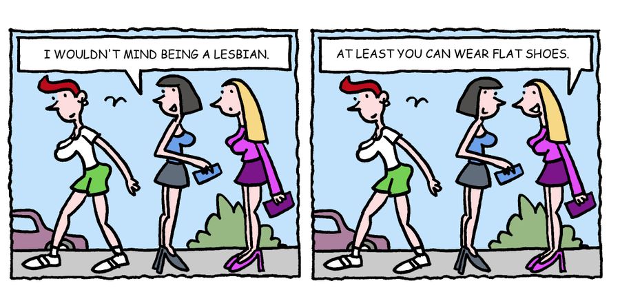 "At least you can wear flat shoes."