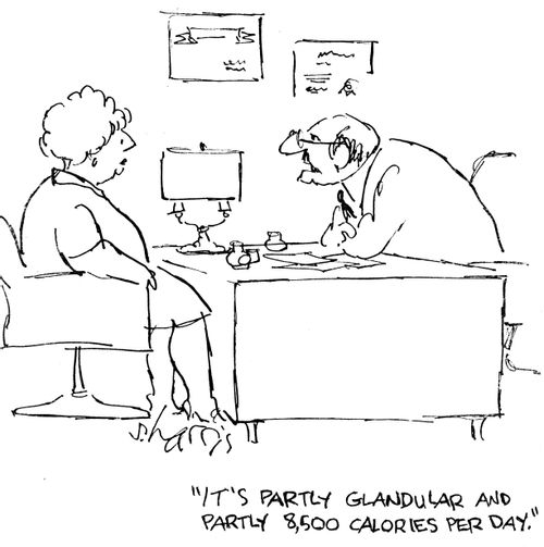 "It's party glandular and partly 8,500 calories a day."