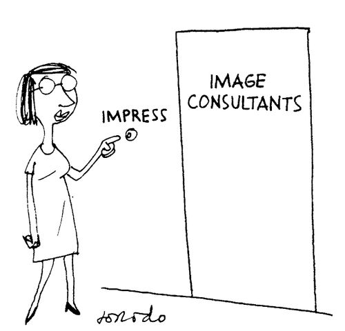 Image consultants office with 'Impress' written above the doorbell.