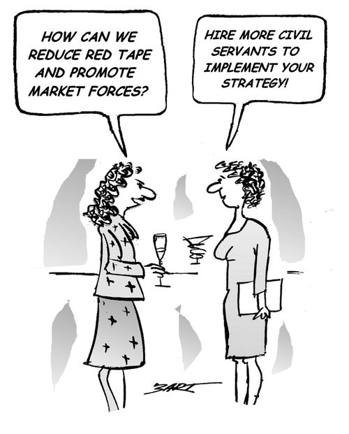 "How can we reduce red tape and promote market forces?"