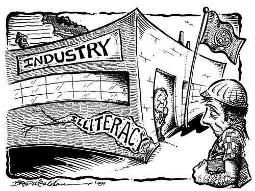 Crack in the wall of 'Industry' called 'Illiteracy'