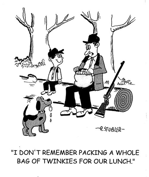 'I don't remember packing a whole bag of twinkies for our lunch.'