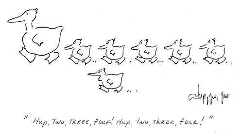 'Hup, two, three, four! Hup, two, three, four!'