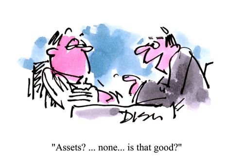 'Assets? ... none... is that good?'