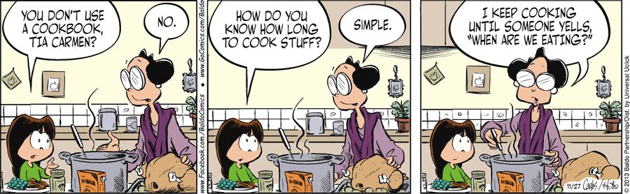 "You don't use a cookbook, Tia Carmen?"