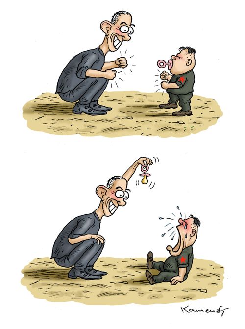 Kim Jong Un and Obama.