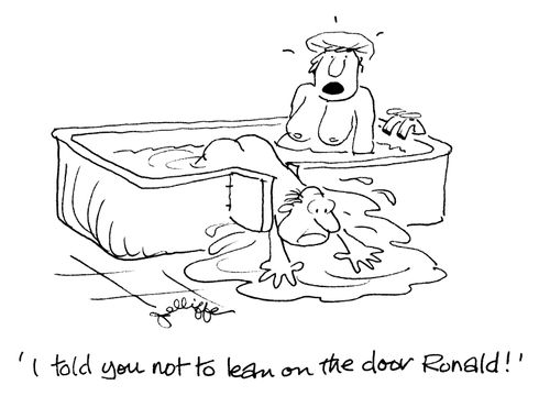 'I told you not to lean on the door Ronald!'