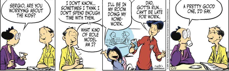 "I don't know...sometimes I think I don't spend enough time with them. What kind of role model am I?"