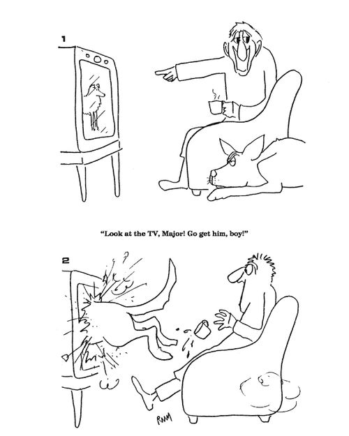 'Look at the TV, Major!  Go get him, boy!'