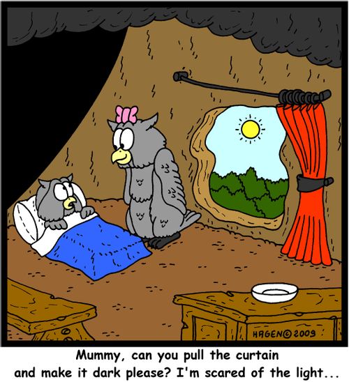 'Mummy, can you please pull the curtain and make it dark please? I'm scared of the light...'