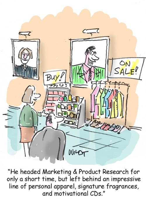 He headed Marketing and Product research for only a short time, but left behind an impressive line of personal apparel, signature fragrances and motivational CDs.
