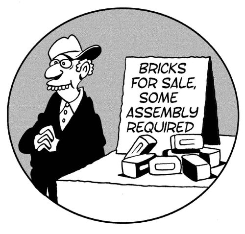 Bricks for sale, some assembly required.