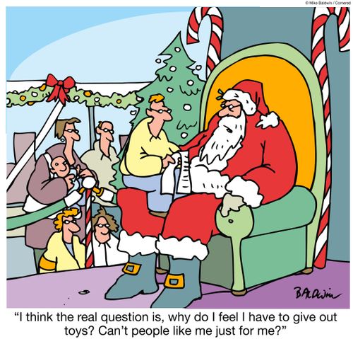 I think the real question is, why do I feel I have to give out toys? Can't people like me just for me?