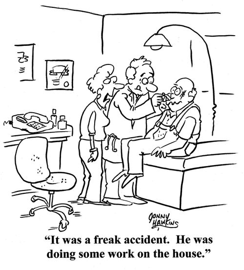 Wife to doctor about husband: 'It was a freak accident. He was doing some work on the house.'