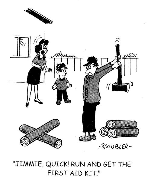 'Jimmie, quick! Run and get the first aid kit.'