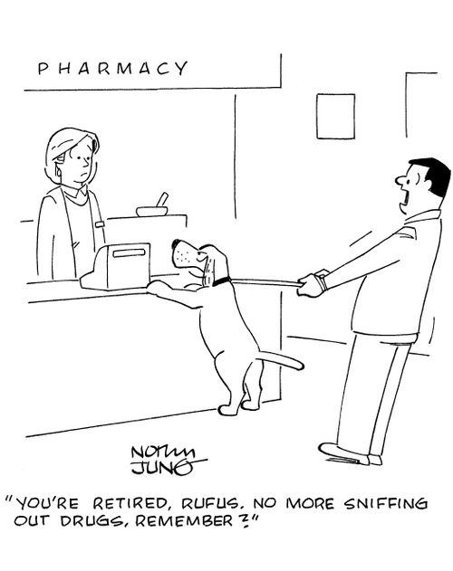 'You're retired, Rufus. No more sniffing out drugs, remember?'