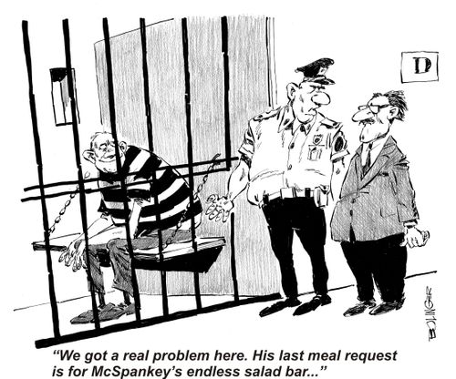 'His last meal request is for the endless salad'