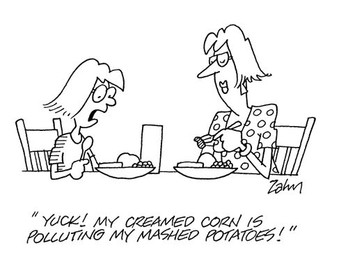 'Yuck!  My creamed corn is polluting my mashed potatoes!'