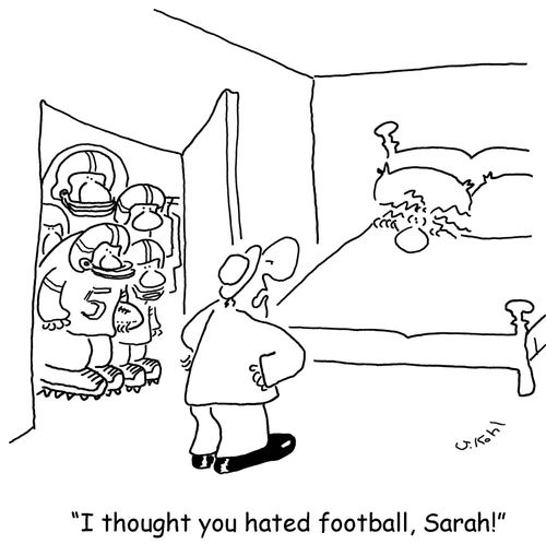 'I thought you hated football, Sarah'