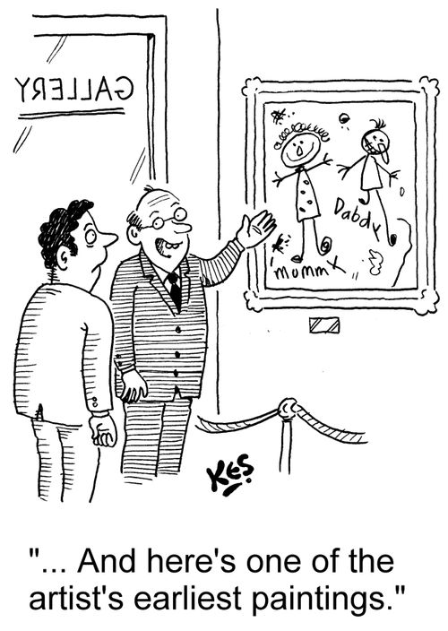 '...And here's one of the artist's earliest paintings.'