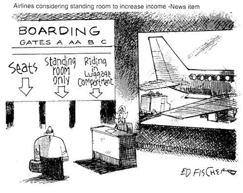 Standing room in airplanes.