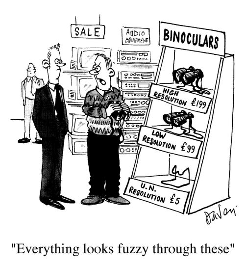 "Everything looks fuzzy through these."