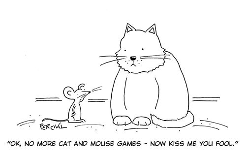 'Ok, no more cat and mouse games - now kiss me you fool.'