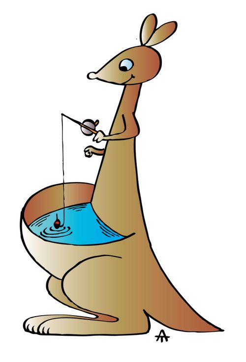 Kangaroo-fisherman