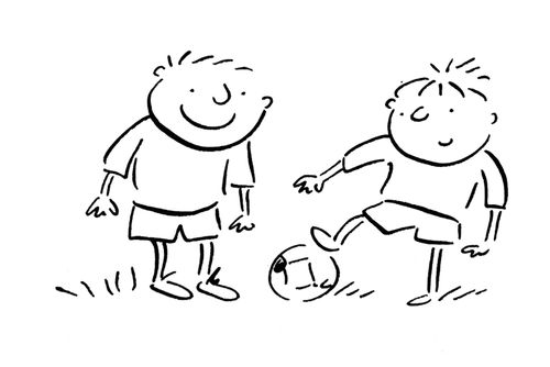 Kids playing football