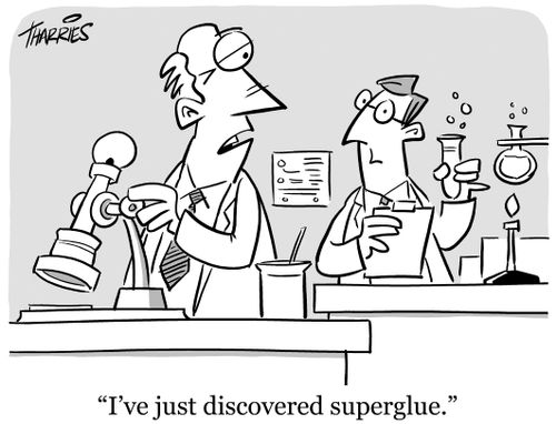 'I've just discovered superglue.'