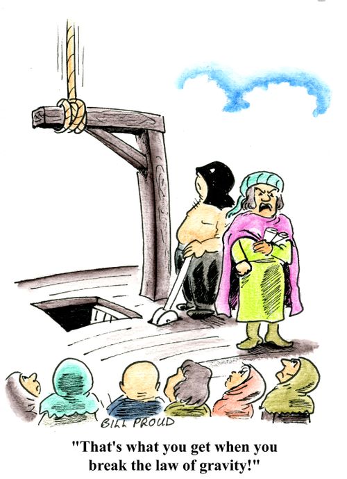 'That's what you get when you break the law of gravity!'