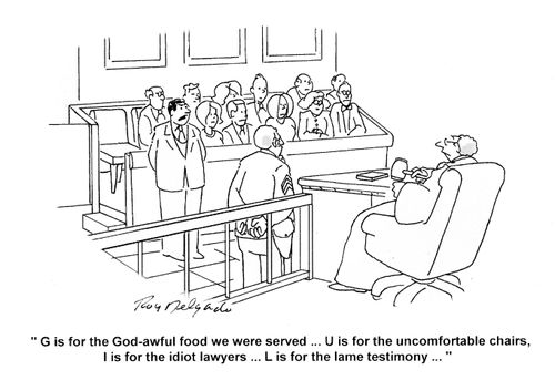 'G is for the God-awful food we were served...U is for the uncomfortable chairs...'