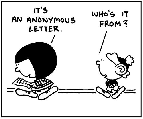 'It's an anonymous letter.'