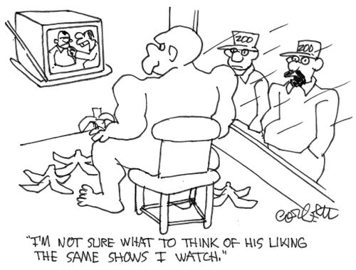 "I'm not sure what to think of his liking the same shows that I watch."