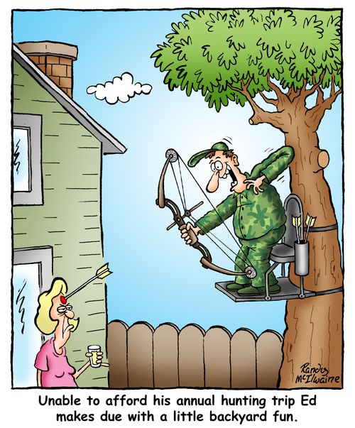 Unable to afford his annual hunting trip Ed makes due with a little backyard fun.