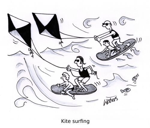 Kite surfing.