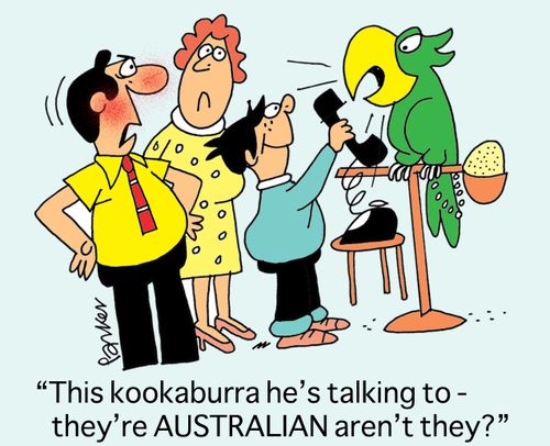 'This kookaburra he's talking to-they're AUSTRALIAN aren't they?'
