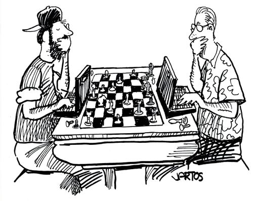 Playing chess with laptops