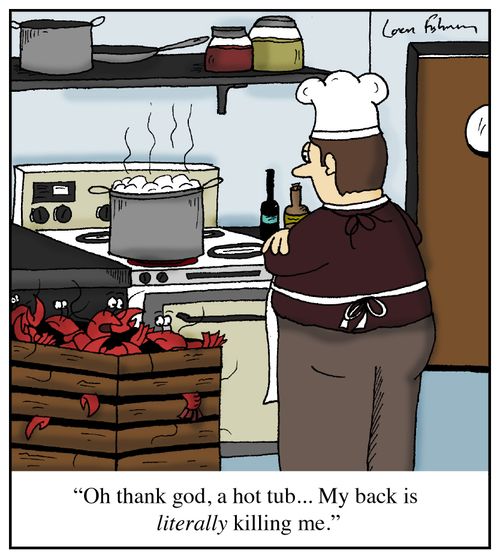 'Oh, thank god, a hot tub... My back is literally killing me.'