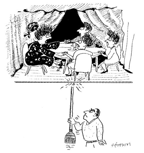 The response of a spirit during a seance is in fact an annoyed neighbour.
