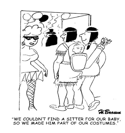 'We couldn't find a sitter for our baby, so we made him part of our costumes.'