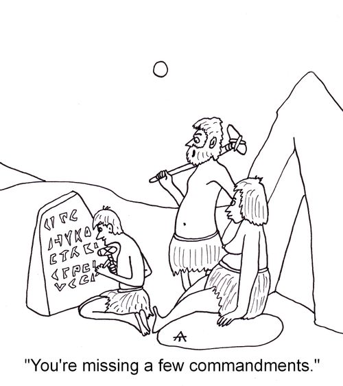 'You're missing a few commandments.'