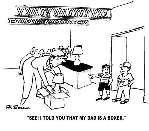 'See! I told you my dad is a boxer!'