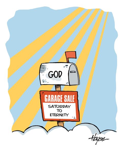 God: Garage sale - Saturday to Eternity.