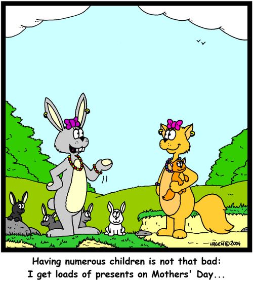 'Having numerous children is not that bad: I get loads of presents on Mothers' Day...'