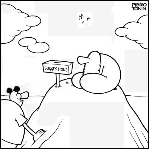 Mountain guru has suggestion box.